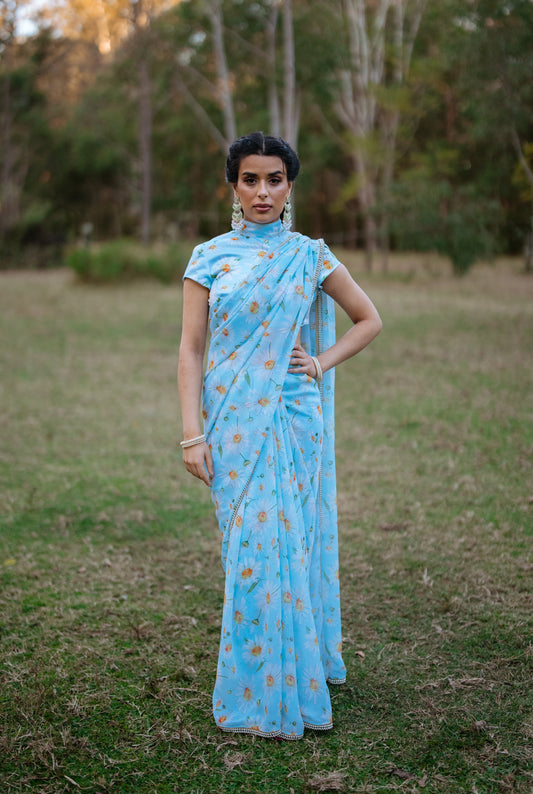 Sky Blue Sari