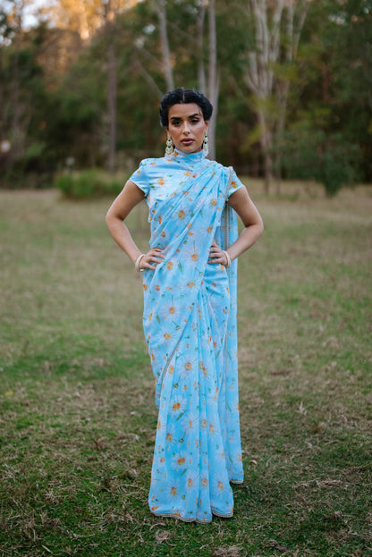 Sky Blue Sari